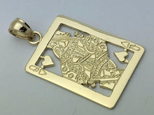 Load image into Gallery viewer, 14k Yellow Gold Queen of Hearts Playing Card Charm Pendant - Jewelry Store by Erik Rayo
