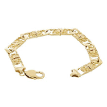 Load image into Gallery viewer, 14k Yellow Gold Solid Cuban &amp; Nugget Link Bracelet 7.5&quot; 9mm 20.9 grams - Jewelry Store by Erik Rayo
