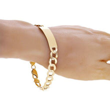Load image into Gallery viewer, 14k Yellow Gold Solid Cuban Curb Link Chain ID Bracelet 7.5&quot; 10mm 17.1 grams - ErikRayo.com
