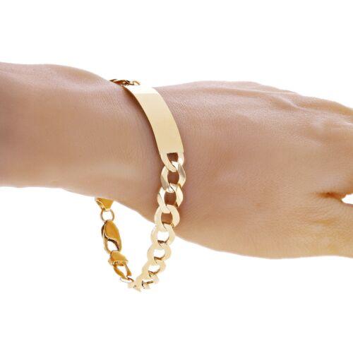 14k Yellow Gold Solid Cuban Curb Link Chain ID Bracelet 7.5