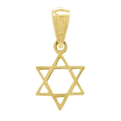 14k Yellow Gold Solid Small Jewish Star of David Charm Pendant 0.4 gram - Jewelry Store by Erik Rayo