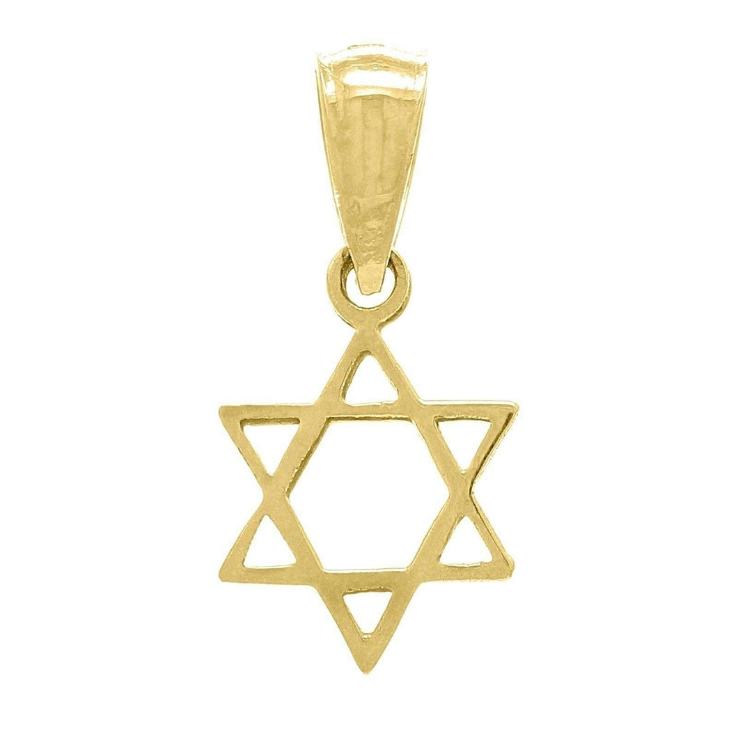 14k Yellow Gold Solid Small Jewish Star of David Charm Pendant 0.4 gram - Jewelry Store by Erik Rayo