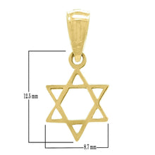 Load image into Gallery viewer, 14k Yellow Gold Solid Small Jewish Star of David Charm Pendant 0.4 gram - Jewelry Store by Erik Rayo
