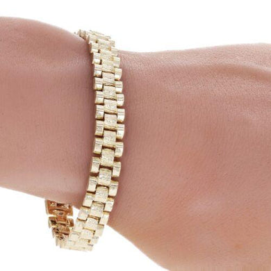 14k Yellow Gold Solid Watch Band Link Bracelet 6.5-7