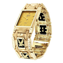 Load image into Gallery viewer, 14k Yellow Gold Watch Band Eagle Black Onyx Geneve Diamond Watch 7.5&quot; 73.4 grams - Jewelry Store by Erik Rayo
