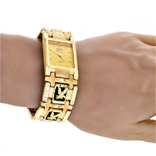 Load image into Gallery viewer, 14k Yellow Gold Watch Band Eagle Black Onyx Geneve Diamond Watch 7.5&quot; 73.4 grams - ErikRayo.com
