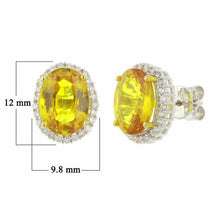 Load image into Gallery viewer, 18k White Gold 0.35ctw Citrine &amp; Diamond Cluster Stud Earrings - Jewelry Store by Erik Rayo
