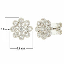 Load image into Gallery viewer, 18k White Gold 0.35ctw Diamond Flower Snowflake Stud Earrings - Jewelry Store by Erik Rayo
