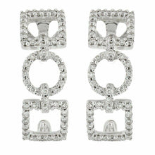 Load image into Gallery viewer, 18k White Gold 0.37ctw Diamond Pave Geometric Half Hoop Earrings - Jewelry Store by Erik Rayo
