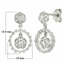 Load image into Gallery viewer, 18k White Gold 1ctw Diamond Pave Halo Drop Earrings - Jewelry Store by Erik Rayo

