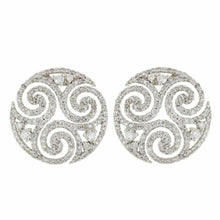 Load image into Gallery viewer, 18k White Gold 2.75ctw Diamond Pave Swirl Circle Earrings - Jewelry Store by Erik Rayo
