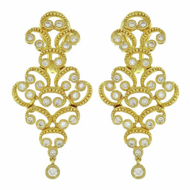 18k Yellow Gold 0.93ctw Diamond Drip Chandelier Dangle Earrings - Jewelry Store by Erik Rayo