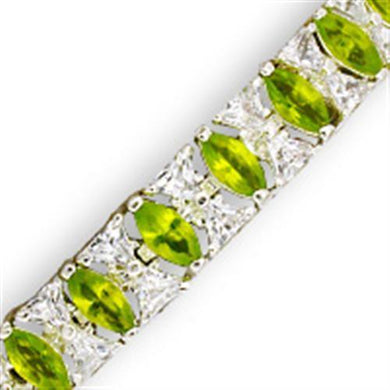 31921 - High-Polished 925 Sterling Silver Bracelet with Synthetic Spinel in Peridot - Jewelry Store by Erik Rayo