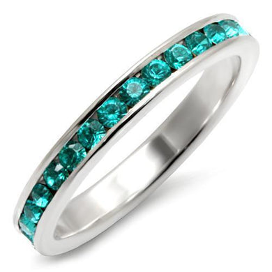 35148 - High-Polished 925 Sterling Silver Ring with Top Grade Crystal in Blue Zircon - Jewelry Store by Erik Rayo