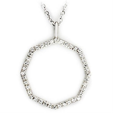36513 - High-Polished 925 Sterling Silver Pendant with AAA Grade CZ in Clear - Jewelry Store by Erik Rayo