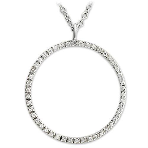 36515 - High-Polished 925 Sterling Silver Pendant with AAA Grade CZ in Clear - Jewelry Store by Erik Rayo