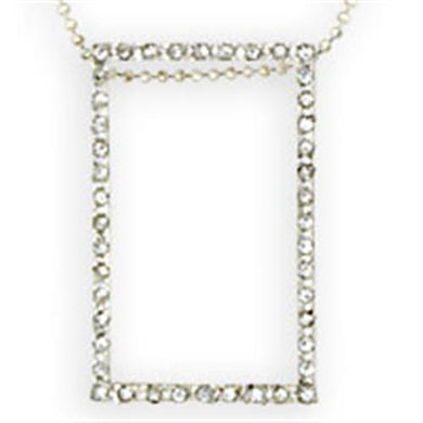 36516 - High-Polished 925 Sterling Silver Chain Pendant with Top Grade Crystal in Clear - Jewelry Store by Erik Rayo