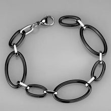 Load image into Gallery viewer, 3W1003 - High polished (no plating) Stainless Steel Bracelet with Ceramic in Jet - ErikRayo.com
