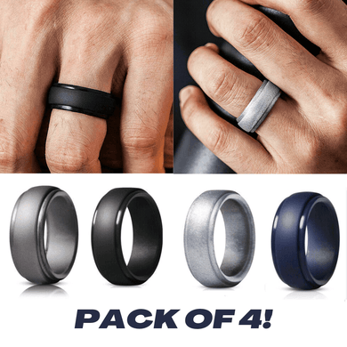 4 Pack Silicone Wedding Engagement Ring Men Women Rubber Band for Work Gym Sports - ErikRayo.com