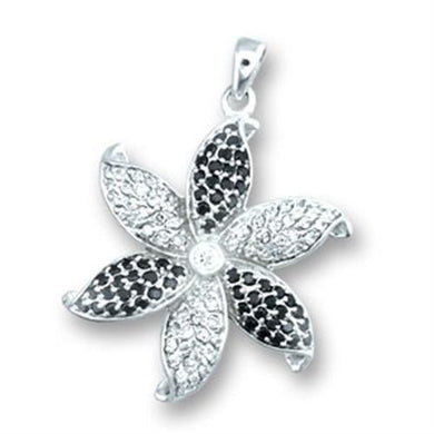 41608 - High-Polished 925 Sterling Silver Pendant with AAA Grade CZ in Clear - Jewelry Store by Erik Rayo