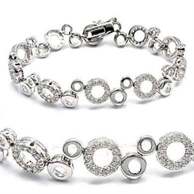 6X104 - High-Polished 925 Sterling Silver Bracelet with AAA Grade CZ in Clear - Jewelry Store by Erik Rayo