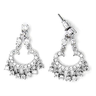 6X267 - High-Polished 925 Sterling Silver Earrings with AAA Grade CZ in Clear - Jewelry Store by Erik Rayo