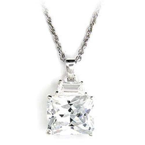 6X304 - High-Polished 925 Sterling Silver Pendant with AAA Grade CZ in Clear - ErikRayo.com