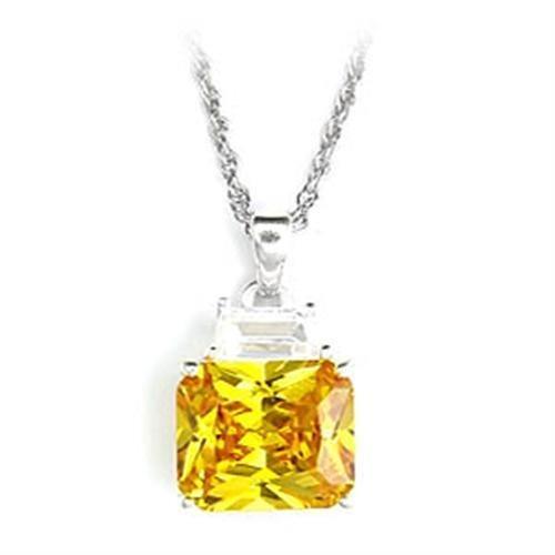 6X310 - High-Polished 925 Sterling Silver Pendant with AAA Grade CZ in Topaz - ErikRayo.com