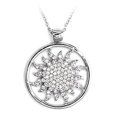 6X324 - High-Polished 925 Sterling Silver Chain Pendant with AAA Grade CZ in Clear - Jewelry Store by Erik Rayo