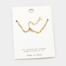 Load image into Gallery viewer, Gold Stainless Steel Metal Chain Double Layered Anklet
