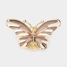 Load image into Gallery viewer, Brown Colored Metal Butterfly Magnetic Brooch
