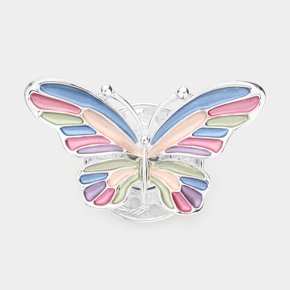 Colored Metal Butterfly Magnetic Brooch