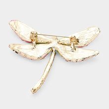 Load image into Gallery viewer, Yellow Rhinestone Embellished Dragonfly Pin Brooch
