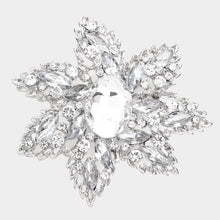 Load image into Gallery viewer, Silver Multi Stone Flower Pin Brooch
