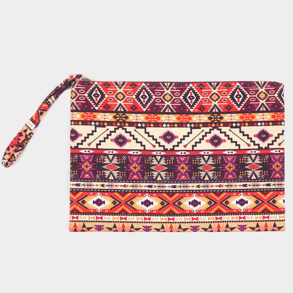 Aztec Pattern Pouch Clutch Bag