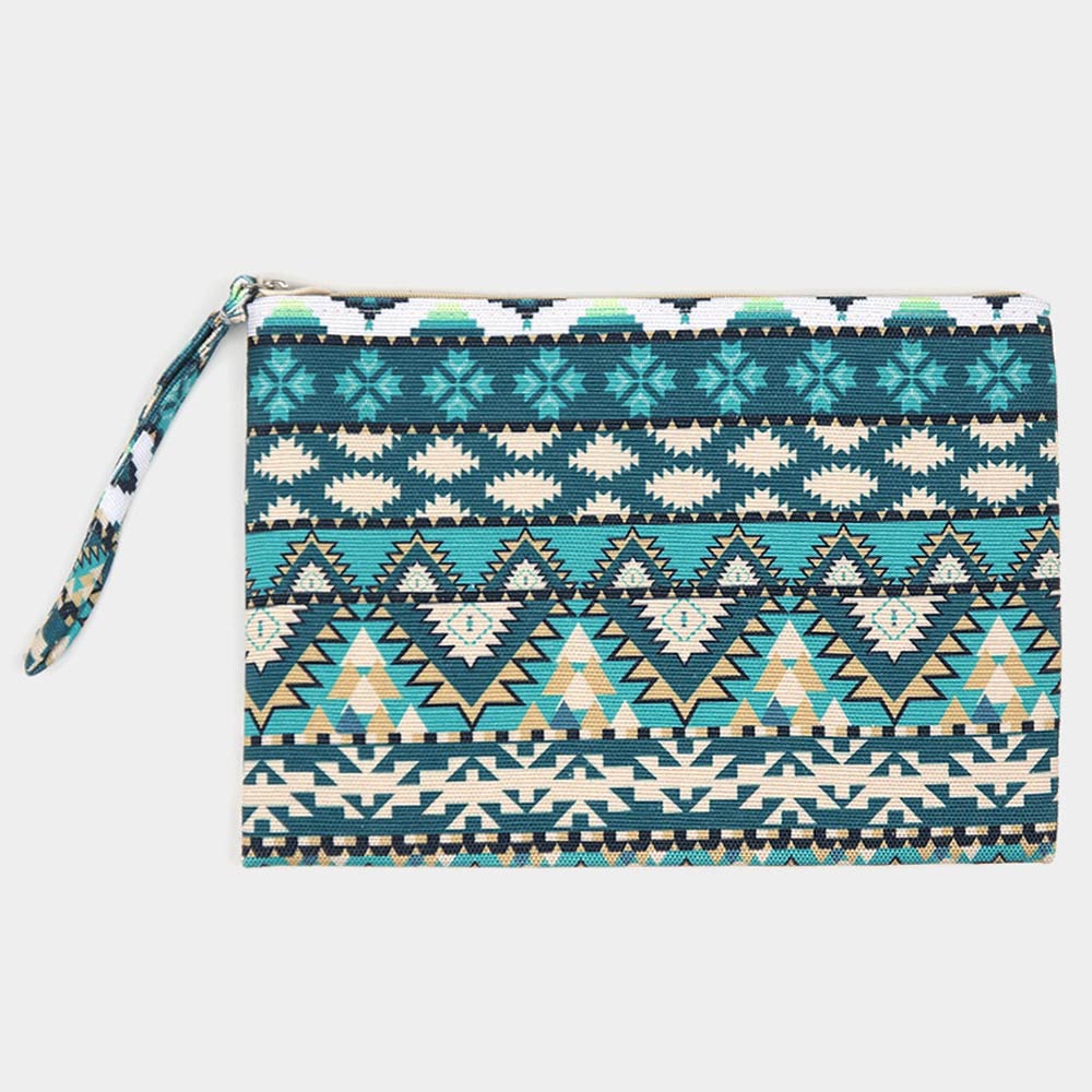 Aztec Pattern Pouch Clutch Bag