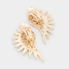 Load image into Gallery viewer, Yellow Marquise Stone Cluster Wing Clip on Earrings
