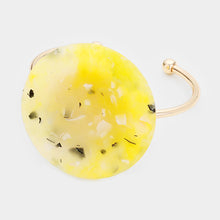Load image into Gallery viewer, Yellow Round Marbled Stone Cuff Bracelet
