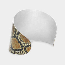 Load image into Gallery viewer, Brown Snake Skin Cuff Bracelet
