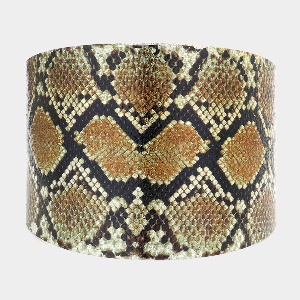 Brown Snake Skin Cuff Bracelet