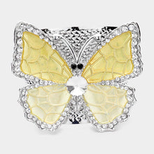 Load image into Gallery viewer, Yellow Two Tone Butterfly Cuff Bracelet
