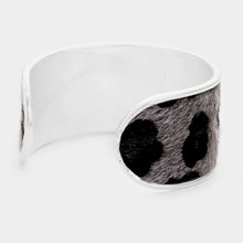 Load image into Gallery viewer, Gray Leopard Pattern Wide Cuff Bracelet
