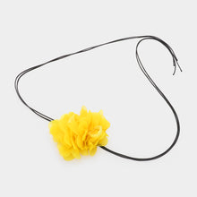 Load image into Gallery viewer, Yellow Mesh Flower Wrapped Choker Necklace
