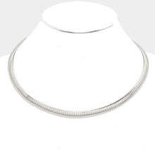 Load image into Gallery viewer, Silver 18&quot; Metal Omega Choker Necklace
