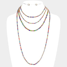 Load image into Gallery viewer, Multi Layered Rhinestone Bib Choker Necklace
