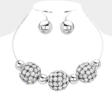 Load image into Gallery viewer, Stone Cluster Triple Ball Accented Choker Necklace
