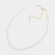 Load image into Gallery viewer, White Pearl Accented Faceted Beaded Choker Necklace
