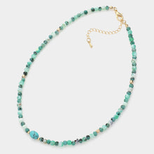 Load image into Gallery viewer, Turquoise Natural Stone Faceted Beaded Choker Necklace
