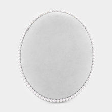 Load image into Gallery viewer, Gray Pearl Trim Oval Earring Jewelry Display Stand
