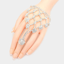 Load image into Gallery viewer, Silver Bubble Stone Hand Chain Evening Bracelet
